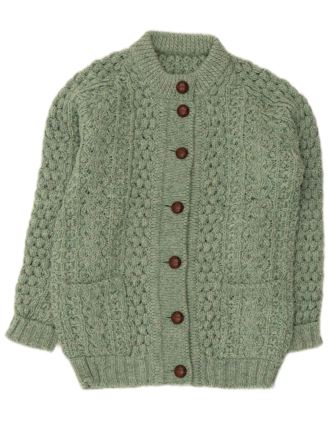 Pulover cardigan vintage pentru femei UK 14 verde mediu
