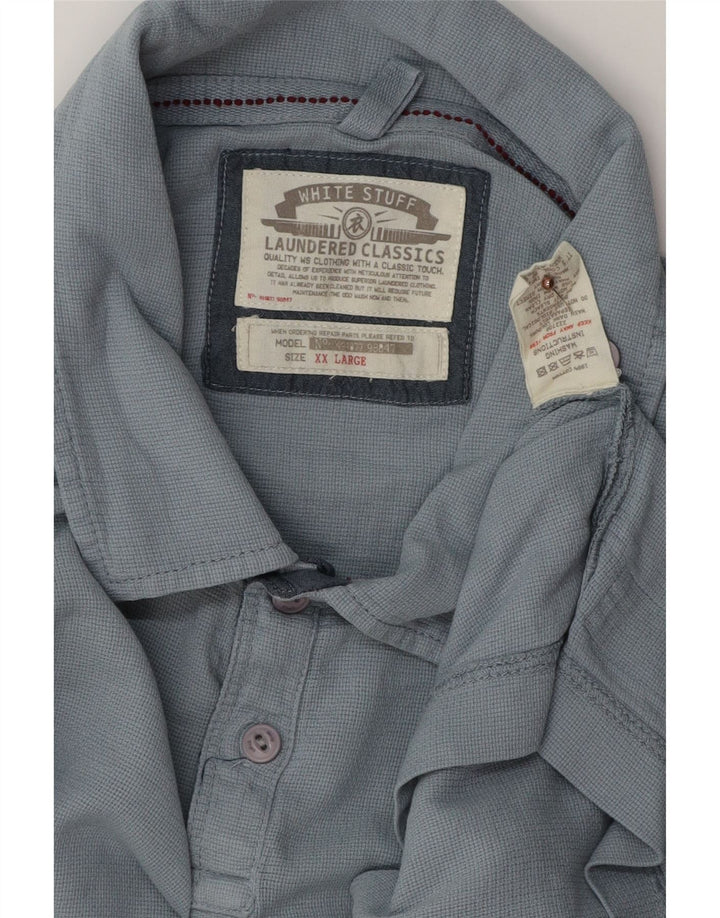 WHITE STUFF Tricou Polo pentru bărbați 2XL Bumbac Albastru