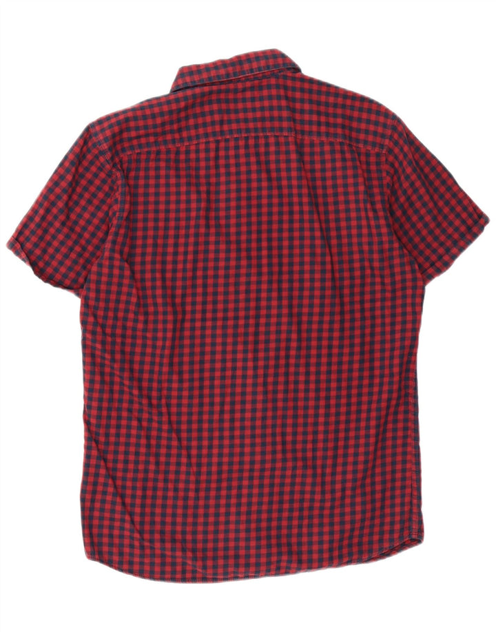 Cămașă Jack & Jones pentru bărbați cu mânecă scurtă, roșu mediu, bumbac