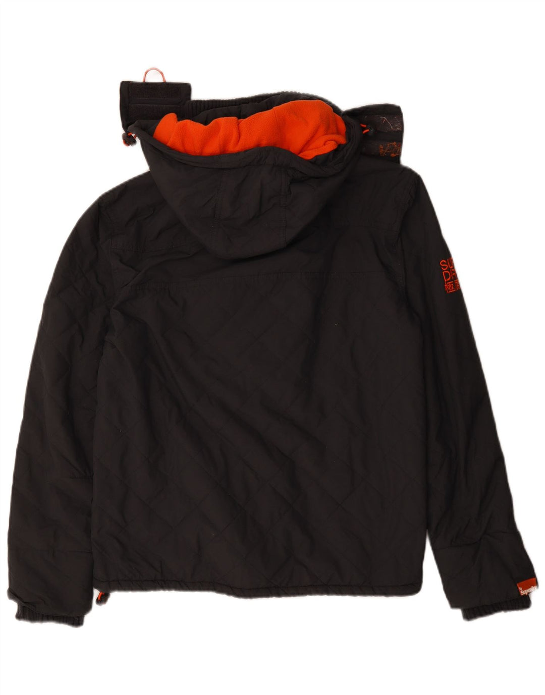 Jachetă de vânt cu glugă Superdry pentru femei UK 16, mare, gri, poliester