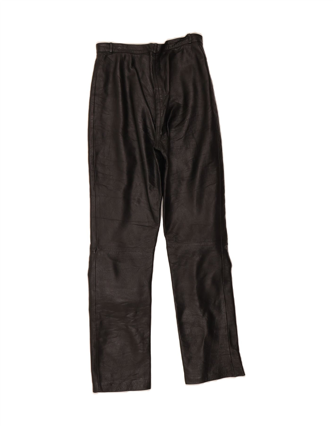 VINTAGE Womens Straight Leather Trousers W26 L29 Black Vintage Vintage and Second-Hand Vintage from Messina Hembry 