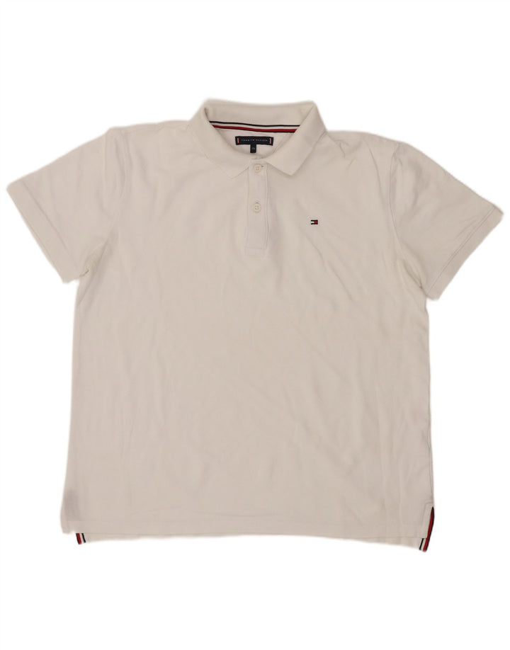 Tricou polo Tommy Hilfiger pentru băieți 15-16 ani, alb