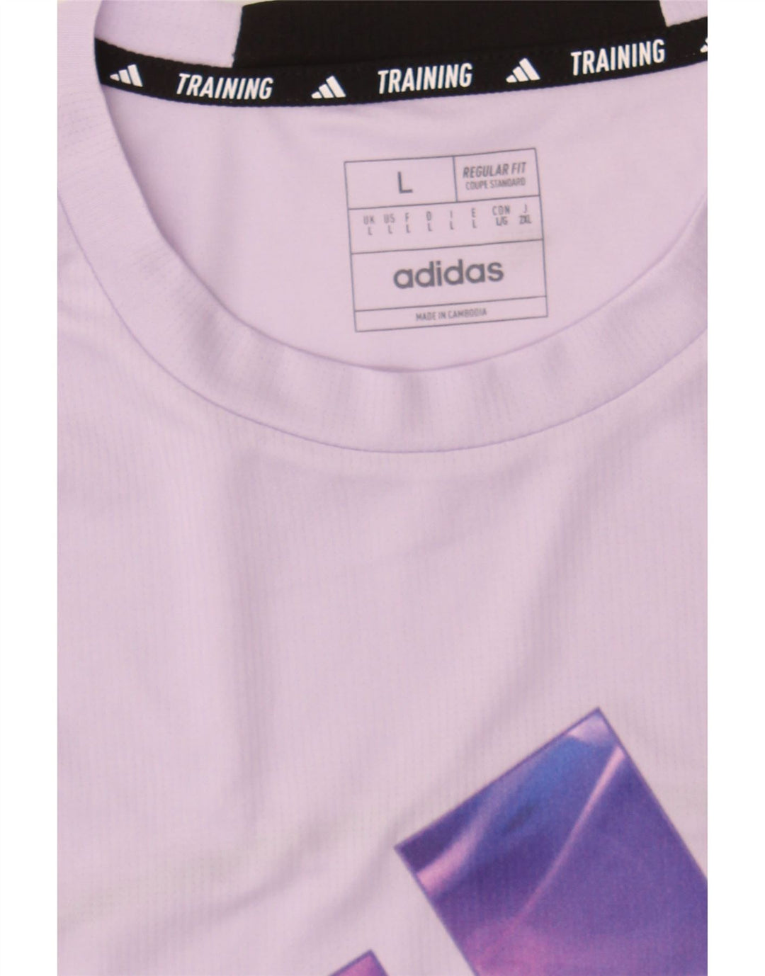 ADIDAS Mens Regular Fit Graphic T-Shirt Top Large Purple Polyester Vintage Adidas and Second-Hand Adidas from Messina Hembry 