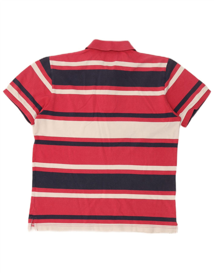 Tricou polo pentru bărbați Gant, bumbac cu dungi roz mediu