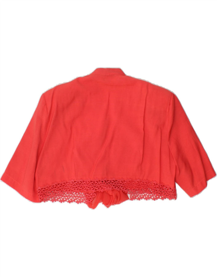 VINTAGE Womens Front Tie Bolero Top IT 42 Medium Red Viscose Vintage Vintage and Second-Hand Vintage from Messina Hembry 