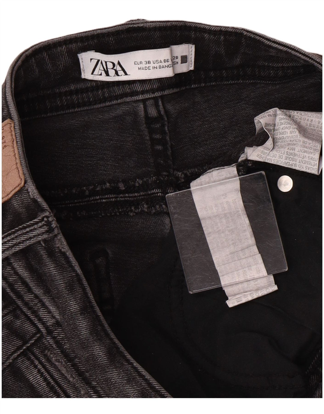 Blugi skinny de damă Zara EU 38 Mici W28 L27 Gri Bumbac Classic