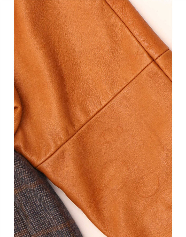 Geacă bomber din piele pentru bărbați Nudie Jeans UK 38 Lână color block albastru mediu