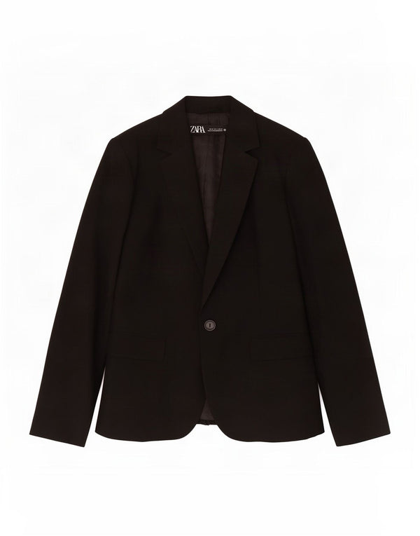 Jachetă pentru femei Zara cu 1 nasture EU 36 XS Poliester negru