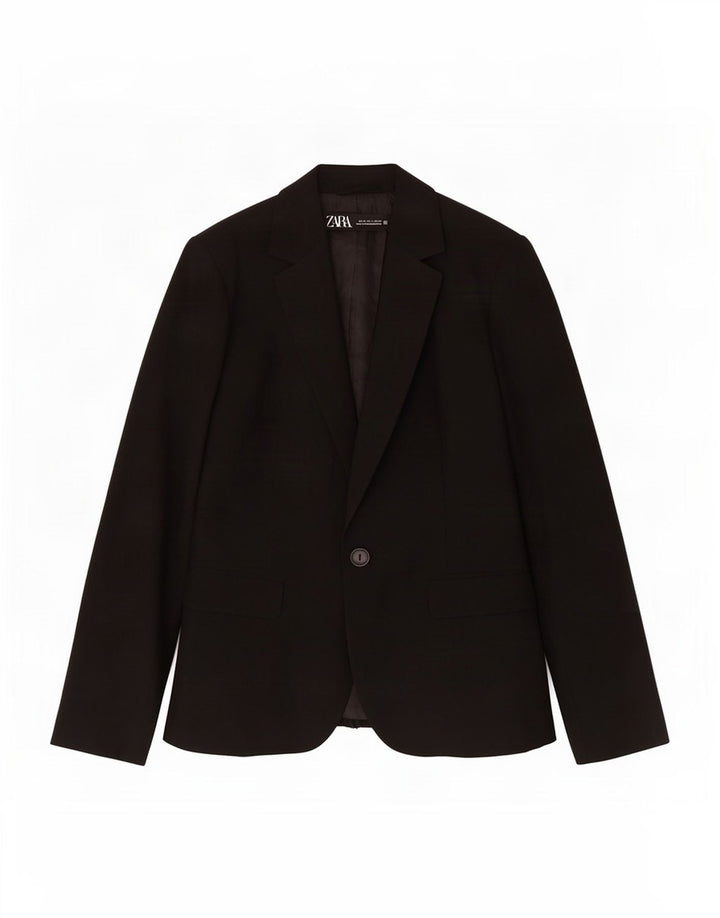 Jachetă pentru femei Zara cu 1 nasture EU 36 XS Poliester negru
