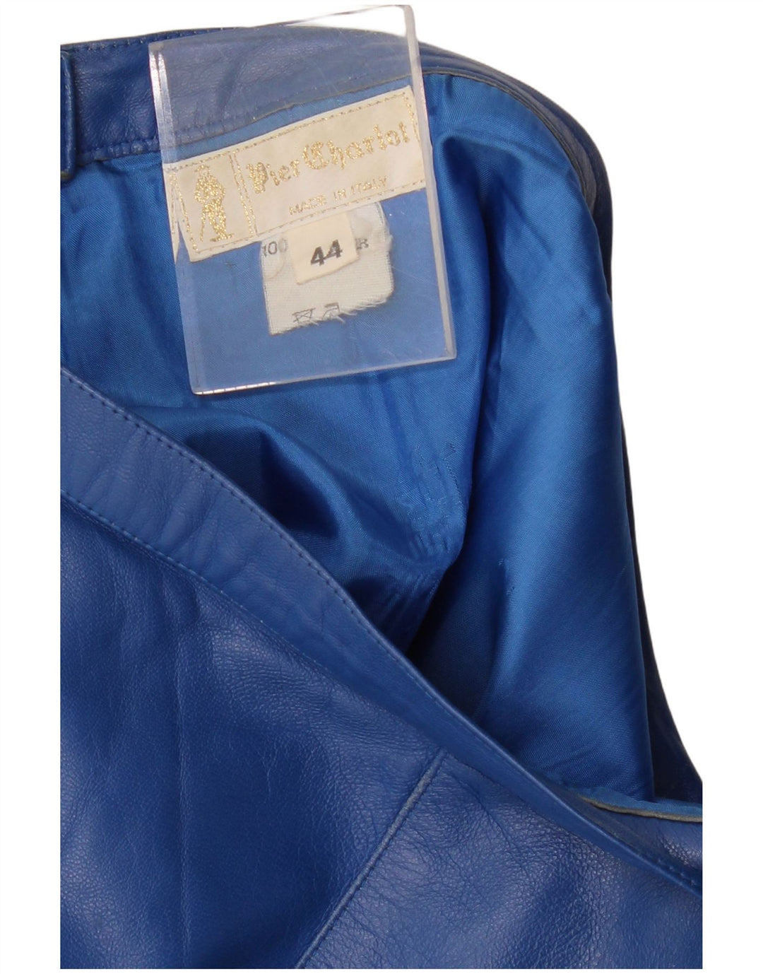 Fusta din piele pentru femei VINTAGE IT 44 Medium W28 Piele albastră