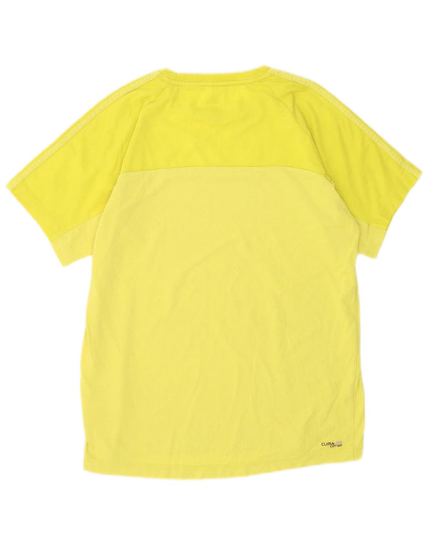 Tricou Adidas Climalite pentru bărbați Top din bumbac galben mediu