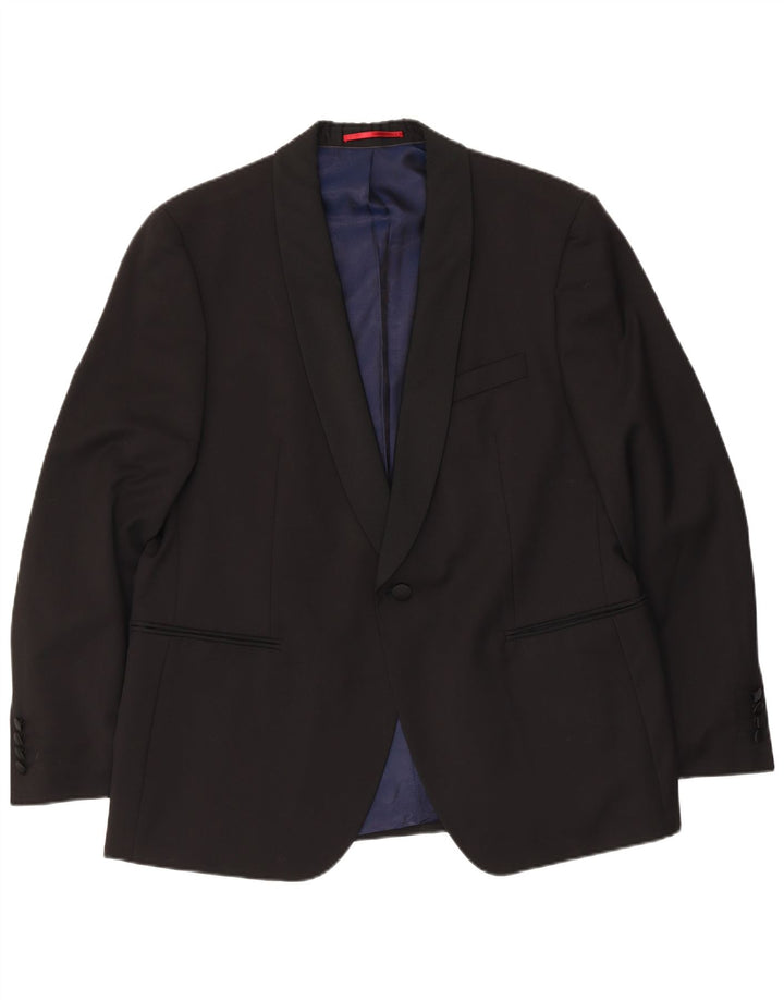 Jachetă Blazer pentru bărbați Pierre Cardin cu 1 nasture UK 40 Lână virgină mare neagră