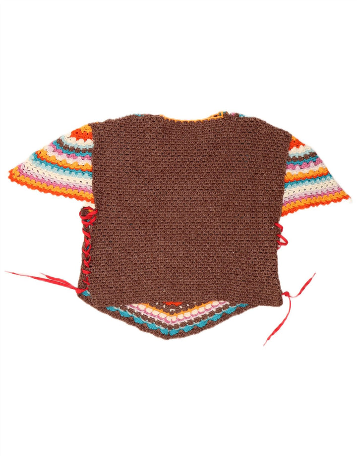 Bluză asimetrică vintage pentru femei UK 14 mare, multicoloră, cu dungi