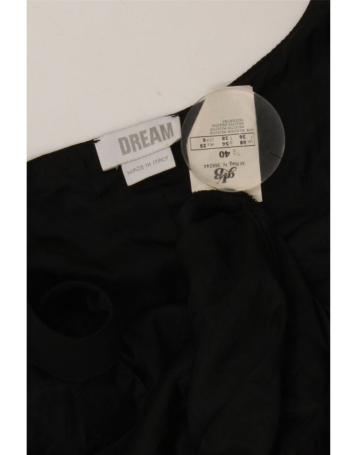 Dream Womens Seara fara maneci A-Line Rochie UK 8 Poliester negru mic