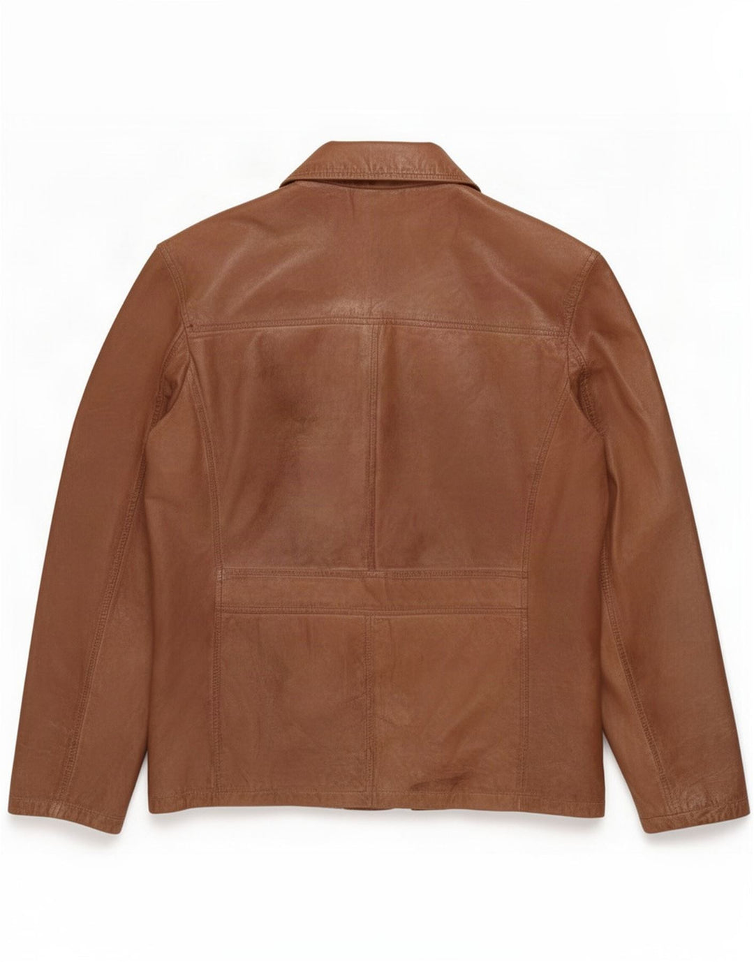 Blazer vintage pentru bărbați din piele cu 2 nasturi, UK 40, maro mare