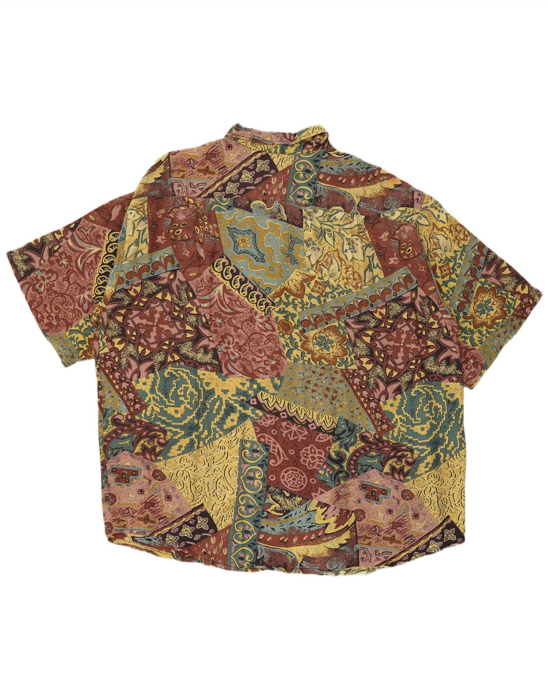 Cămașă cu mânecă scurtă cu model abstract pentru bărbați vintage 2XL multicoloră