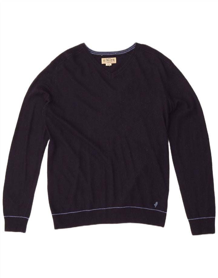 Pulover cu decolteu în V Marlboro Classics pentru bărbați, poliamidă bleumarin 2XL