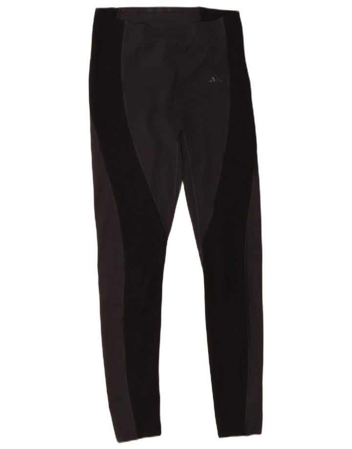 Leggings pentru femei Adidas UK 8/10, negru, poliester color bloc