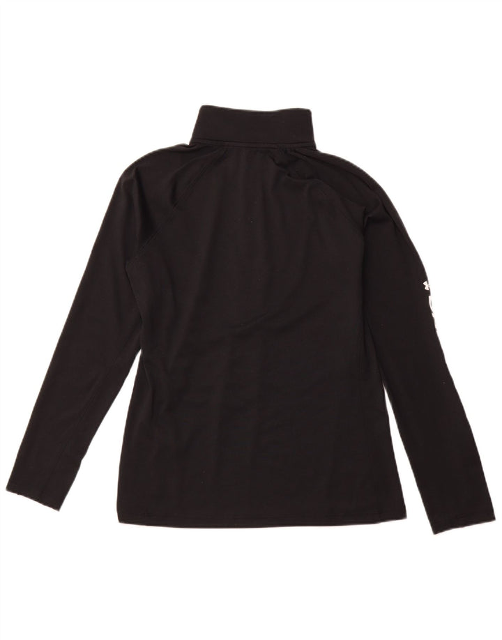 UNDER ARMOUR Top cu grafic pentru femei, cu fermoar, cu mânecă lungă, UK 14 Medium Negru