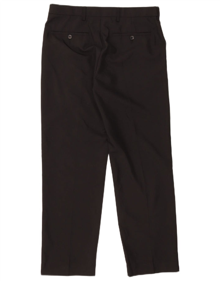 Pantaloni chino pentru bărbați Marks & Spencer, cu ajustare normală, L32 L29, poliester negru