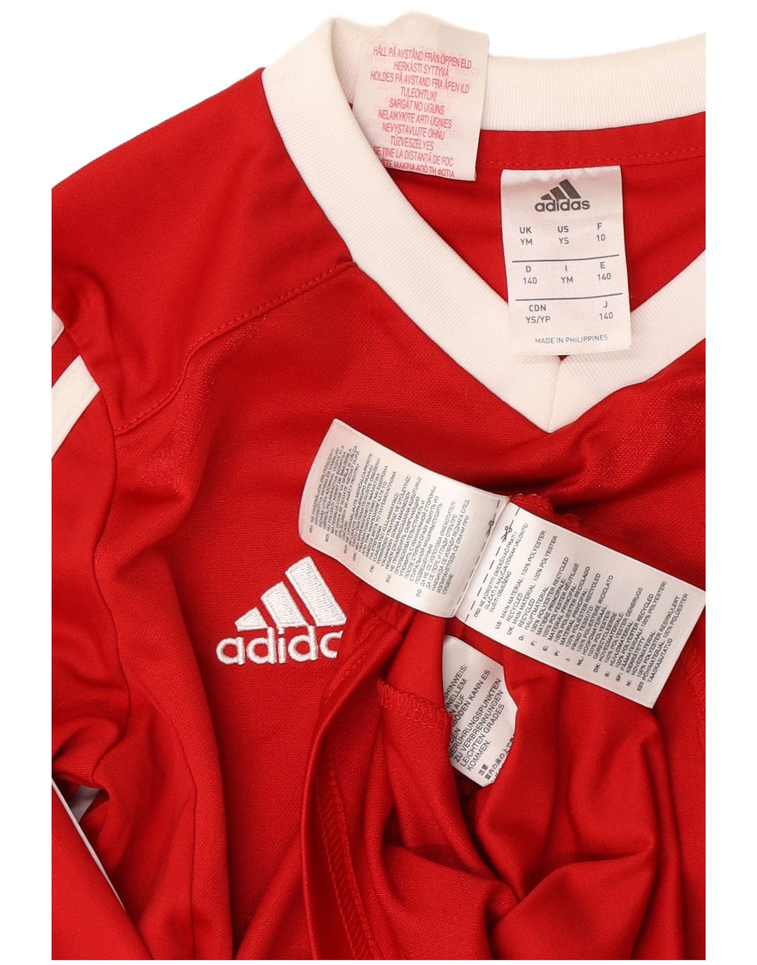 Adidas baieti Climalite Top cu maneca lunga 9-10 ani poliester rosu mediu