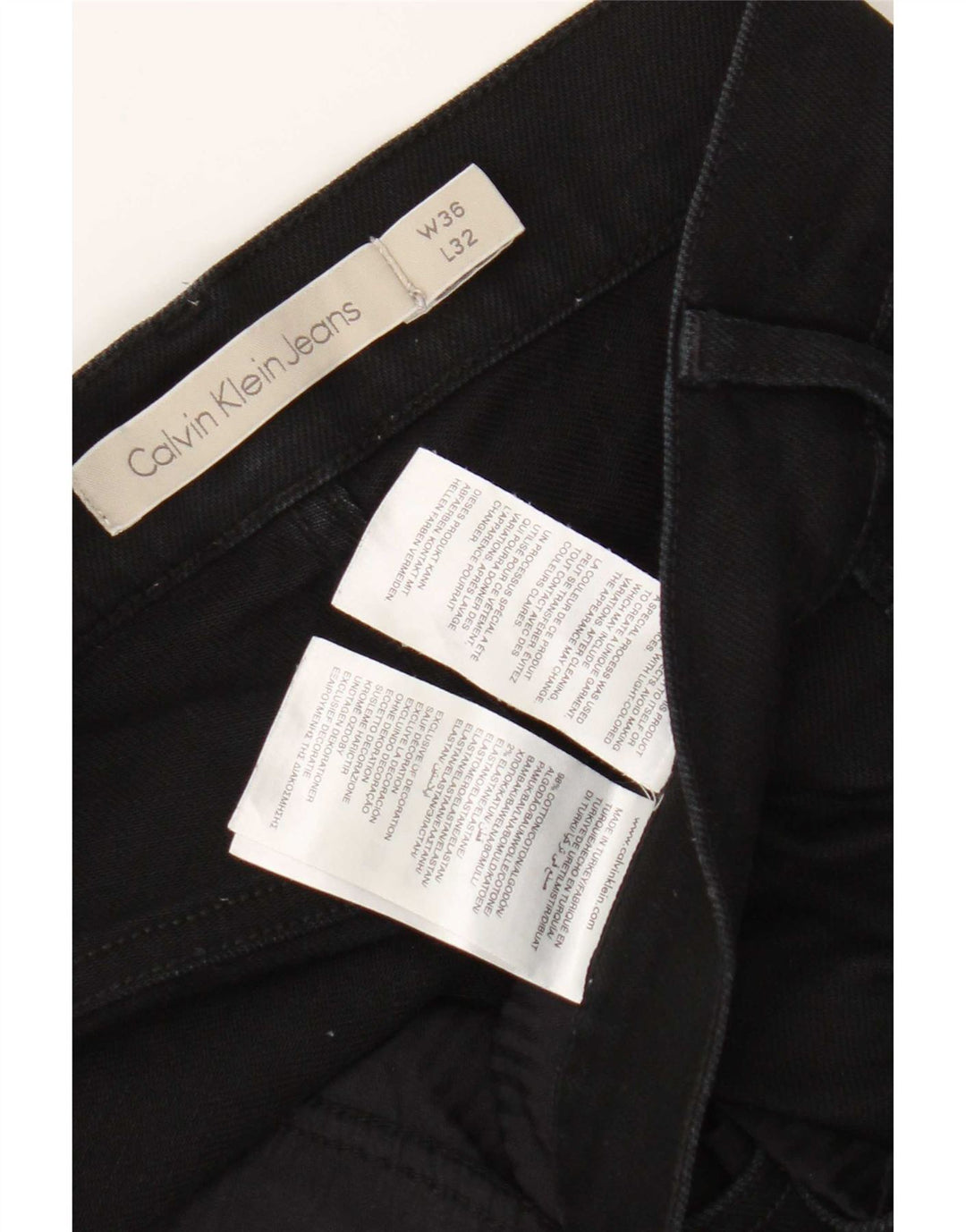 Blugi slim pentru bărbați Calvin Klein W36 L32 bumbac negru