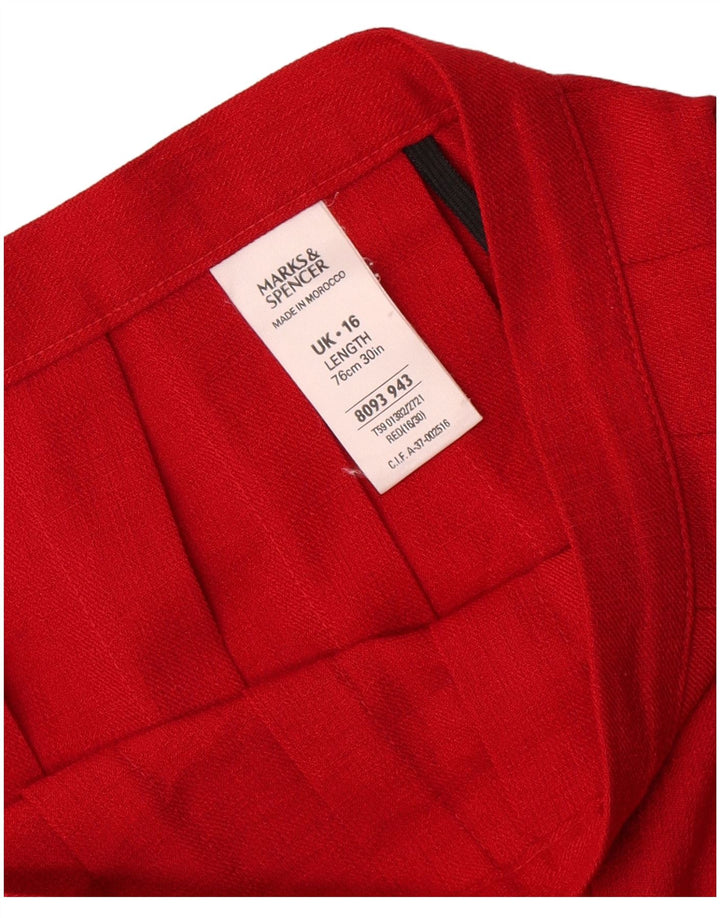 Fusta plisată cuțit pentru femei Marks & Spencer UK 16 Large W32 Poliester roșu