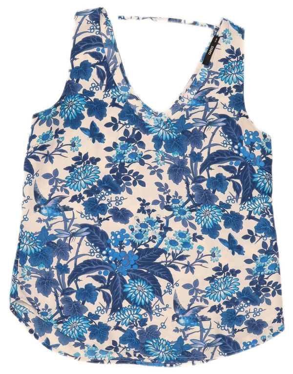 Bluză fără mâneci pentru femei Oasis UK 12 Medium Blue Floral Poliester