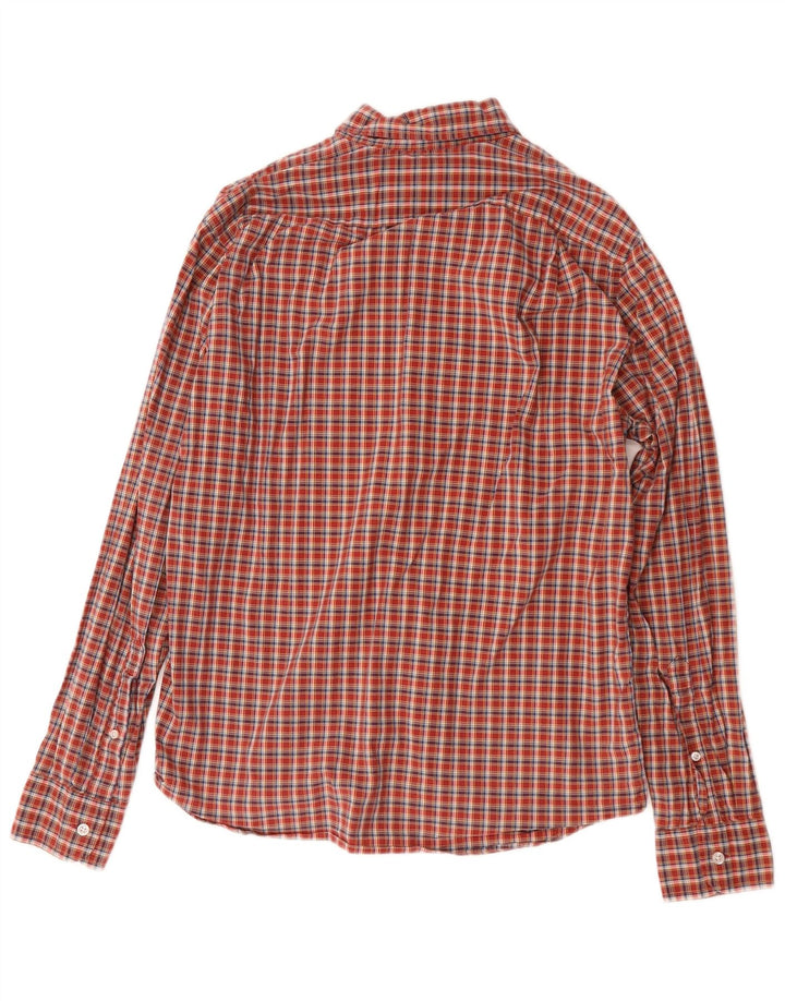 Cămașă pentru bărbați J. CREW, slim fit, din bumbac roșu mediu cu carouri