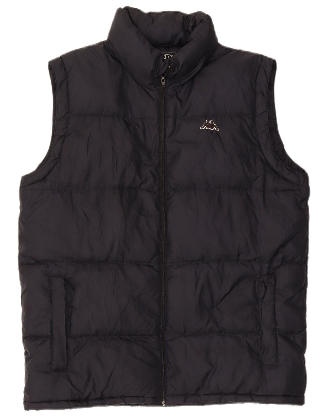 KAPPA Gilet căptușit cu glugă pentru bărbați UK 38 Medium Black Nylon