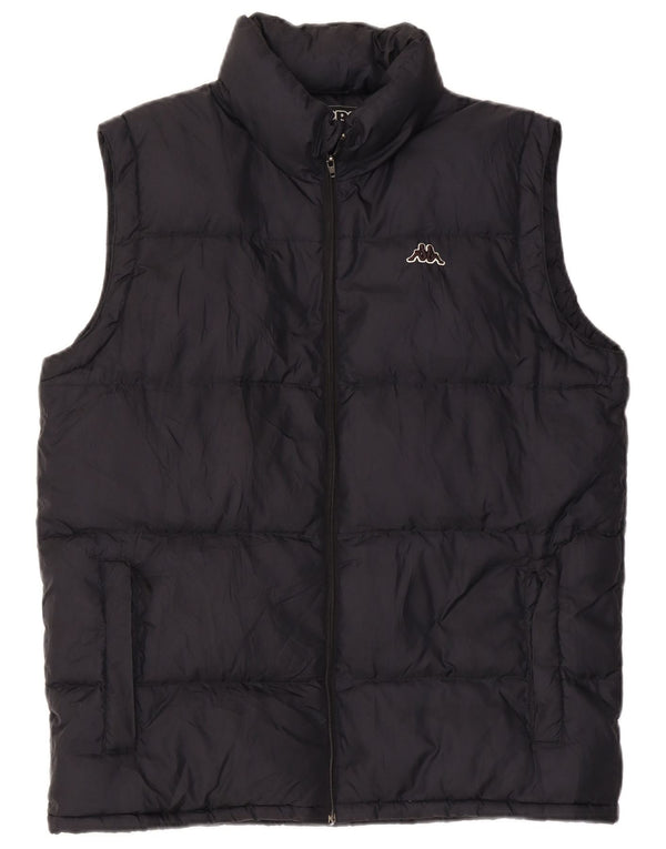 KAPPA Gilet căptușit cu glugă pentru bărbați UK 38 Medium Black Nylon