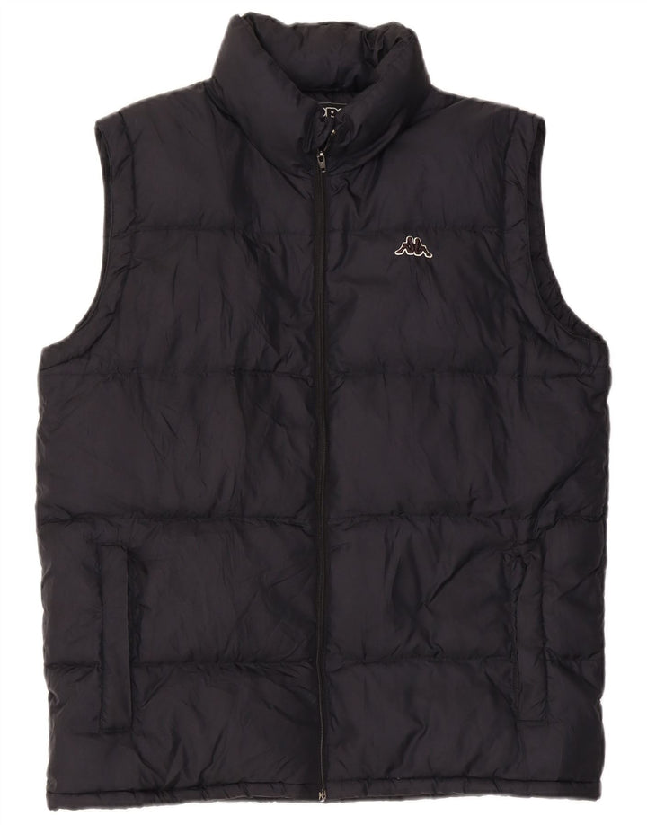 KAPPA Gilet căptușit cu glugă pentru bărbați UK 38 Medium Black Nylon