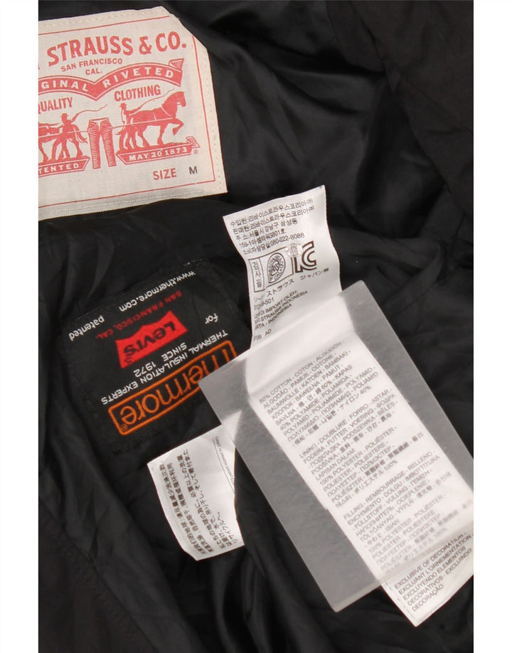 Jachetă căptușită cu glugă Levi's pentru bărbați UK 38, bumbac mediu negru