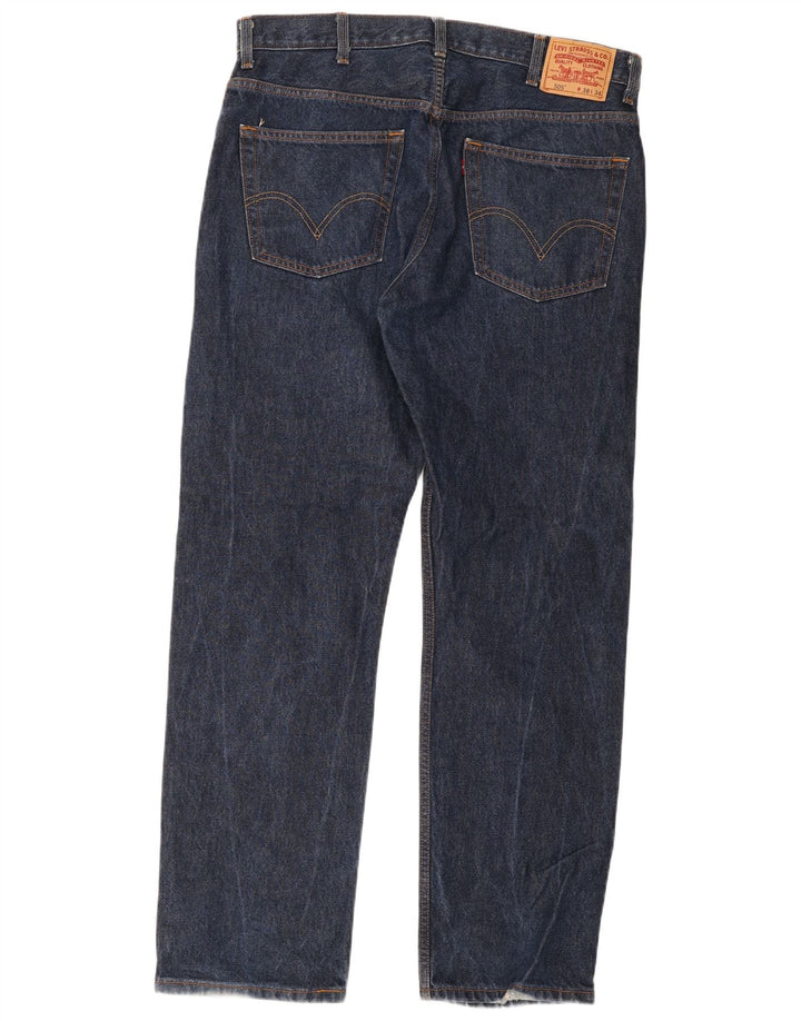 Blugi drepti pentru bărbați Levi's 505 Regular Fit W38 L34 Bumbac bleumarin