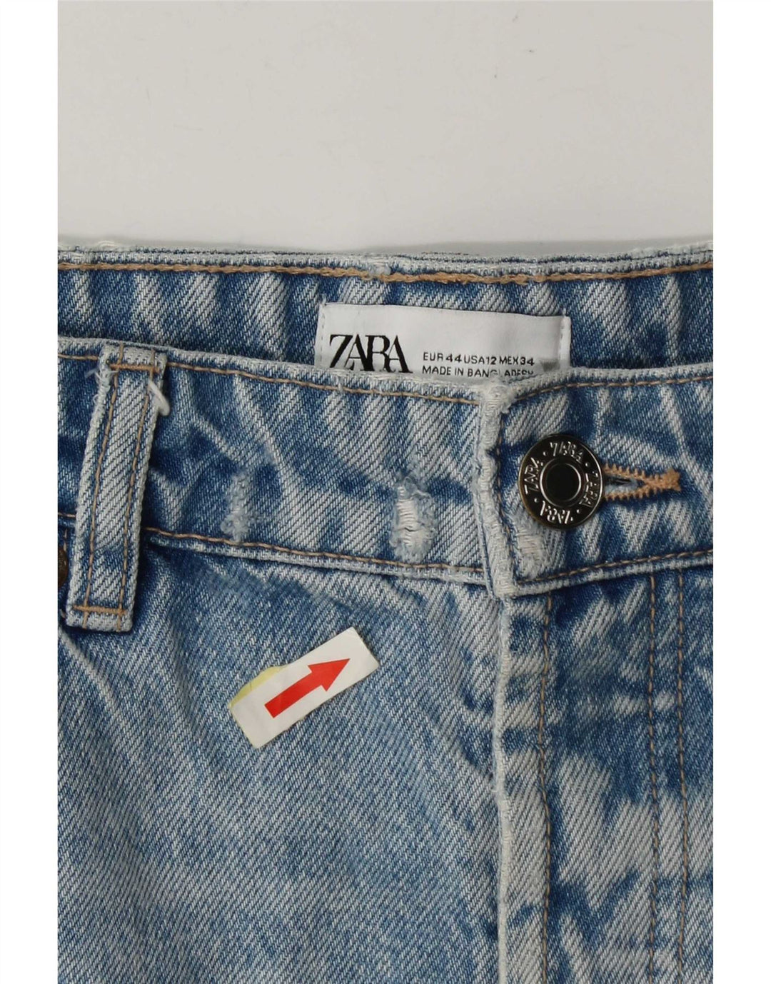 Pantaloni scurți din denim învechit pentru femei Zara EU 44 XL W34 Albastru