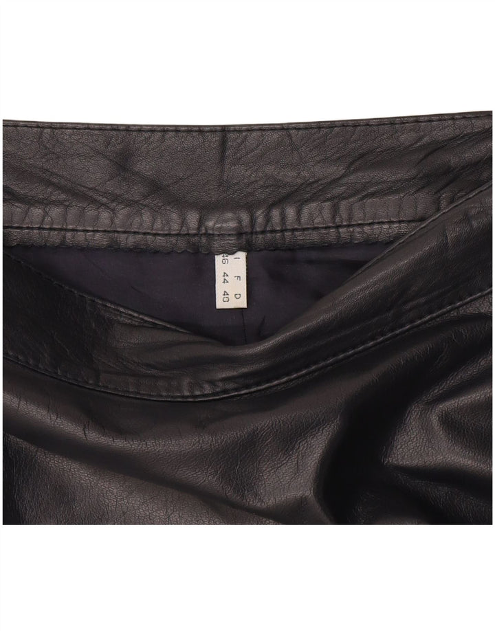 Fusta de piele Vintage pentru femei IT 46 Large W32 Bleumarin