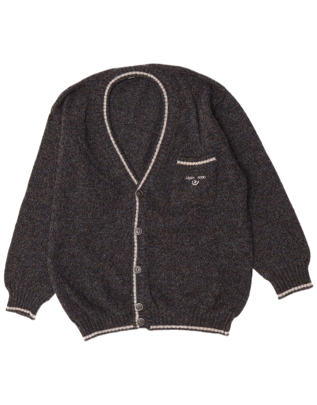 Pulover Cardigan Vintage pentru bărbați IT 54 XL Lână gri
