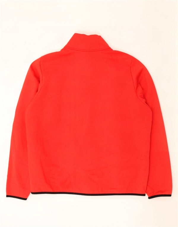 Nike Mens Dri Fit Zip Neck Sweatshirt Jumper Large Red Polyester