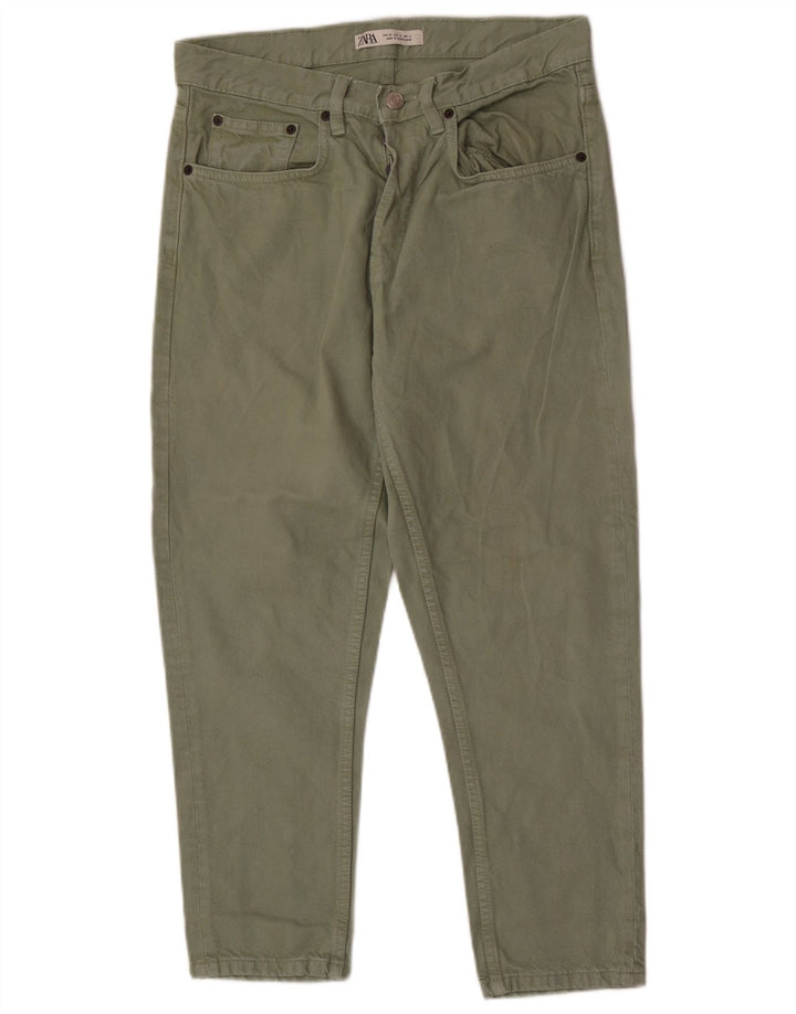 Blugi slim pentru bărbați Zara EU 40 Medium L31 L26 Bumbac verde