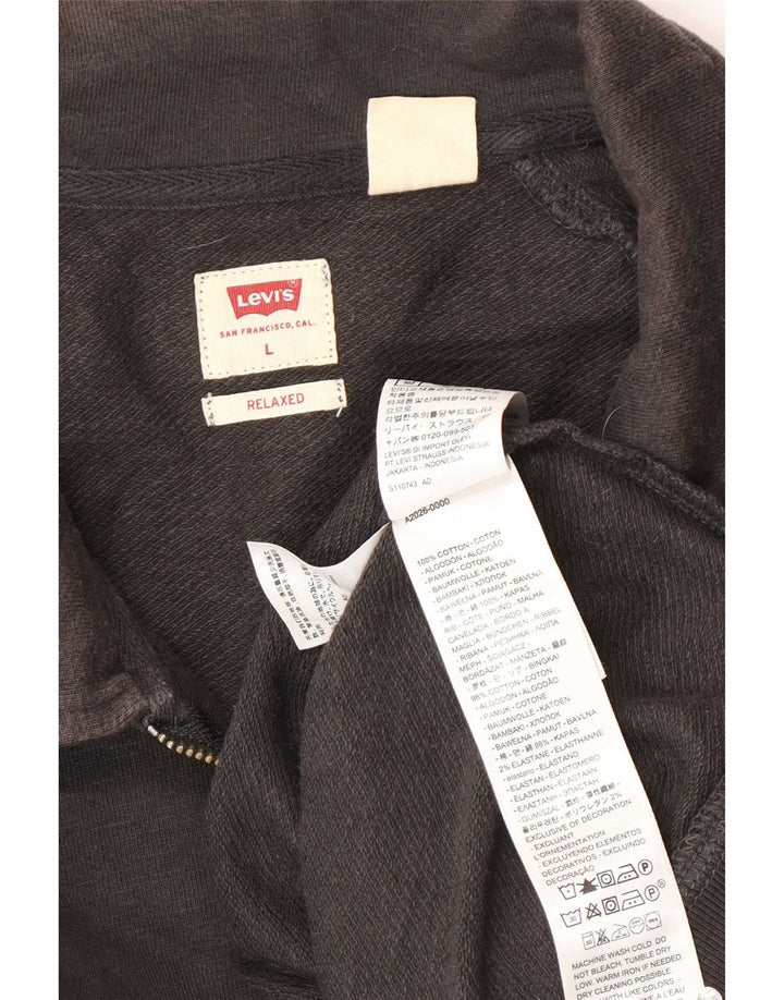 Pulover pentru bărbați Levi's, relaxat, cu gât polo, bumbac mare, gri
