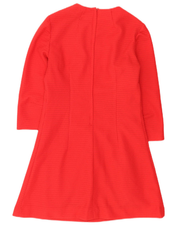 Rochie vintage pentru femei cu mâneci 3/4 A-Line UK 10 Small Red