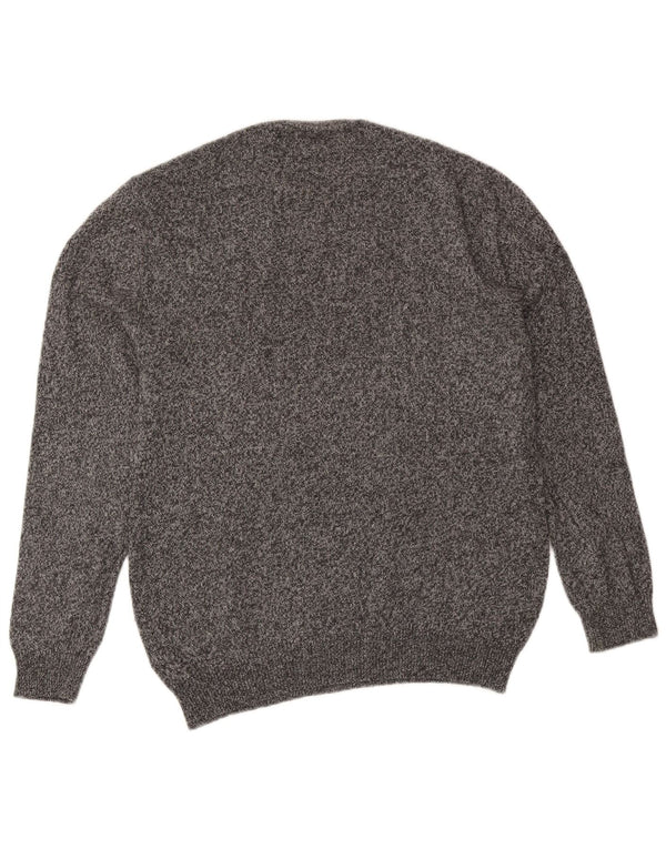 Pulover Jack Wills pentru bărbați, cu gât roșu, lână merinos mare, gri