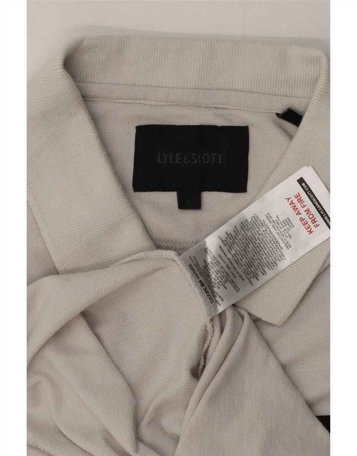 LYLE & SCOTT Tricou polo pentru bărbați mare din bumbac alb