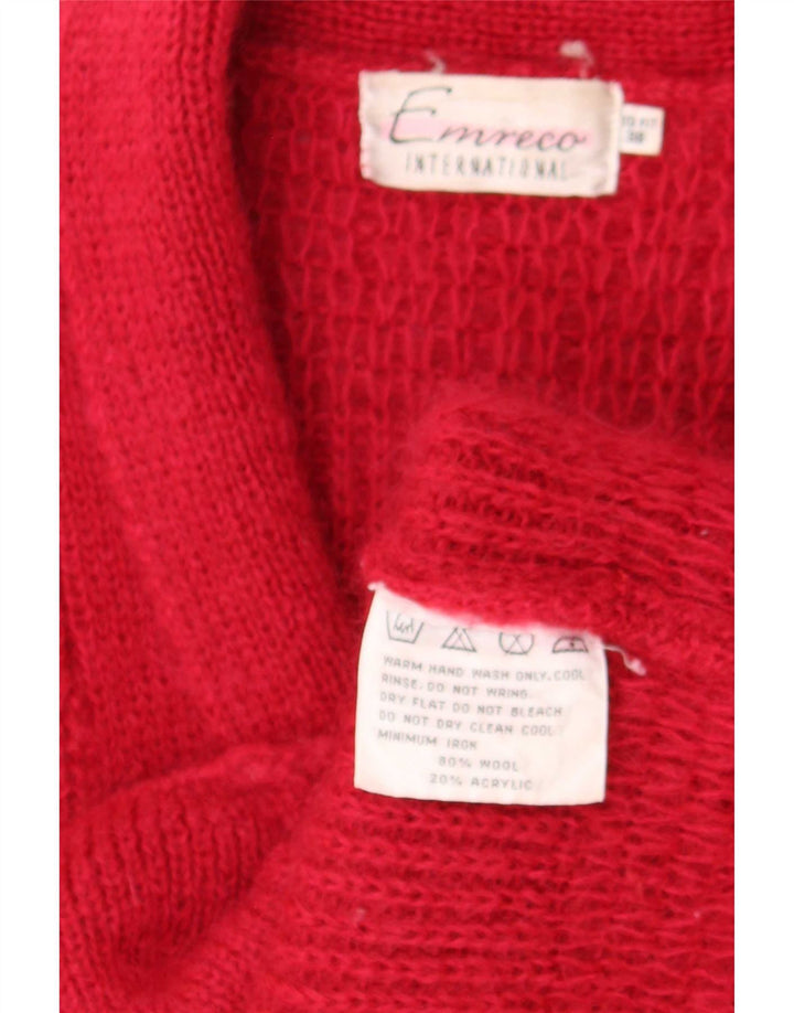 Pulover cardigan pentru femei Emreco la două piepturi EU 38 Lână roșie medie