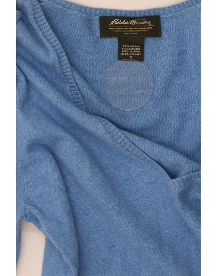 Pulover pentru bărbați cu decolteu în V Eddie Bauer, bumbac albastru mic