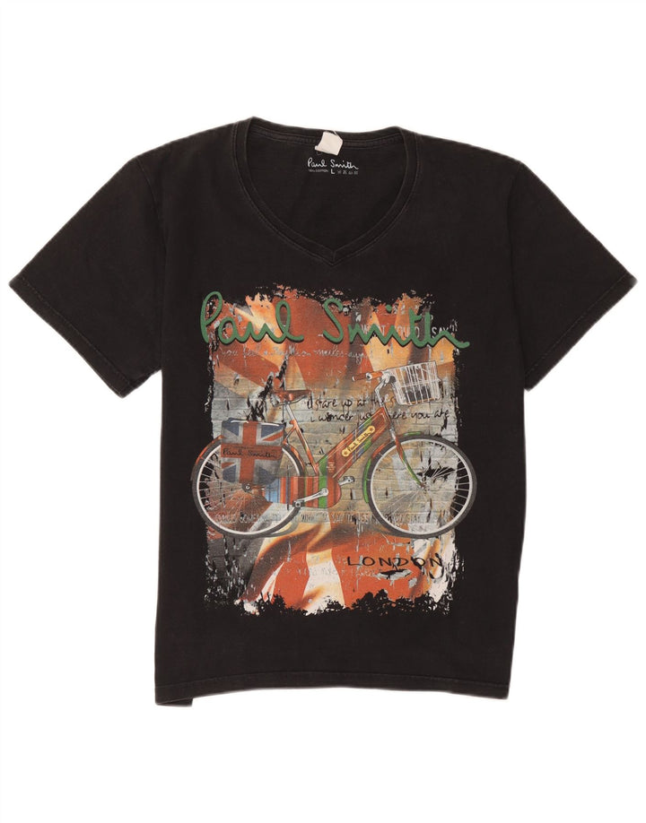 Tricou grafic pentru bărbați Paul Smith Top mare din bumbac negru