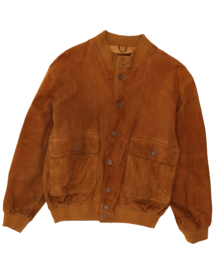Geaca Bomber din piele intoarsa pentru barbati Maxi Milian IT 58 4XL maro