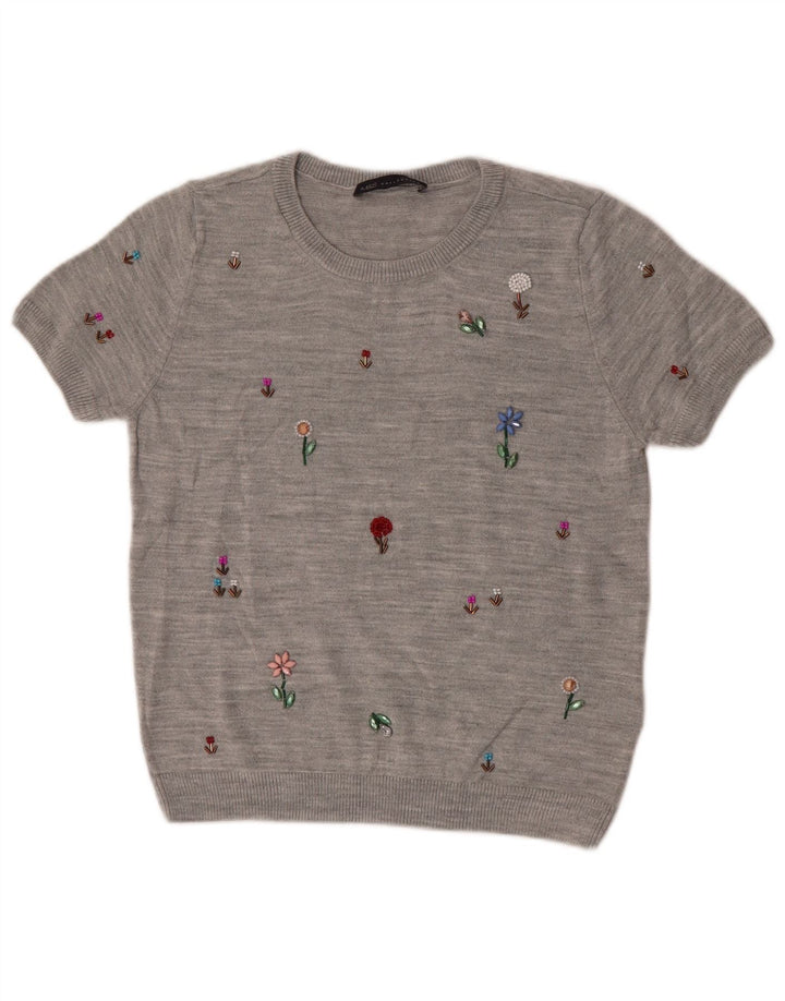 Pulover pentru femei Marks & Spencer Crop Crew Deck Pulover UK 10 Small Gri