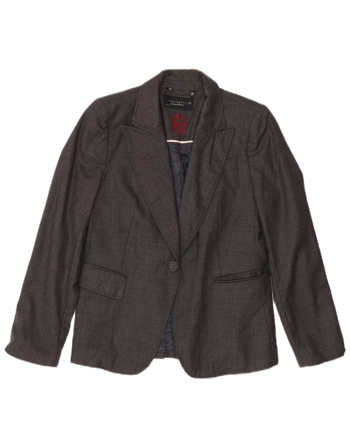 Jachetă Blazer Femei Zara 1 Button US 8 Medium Gri Lână