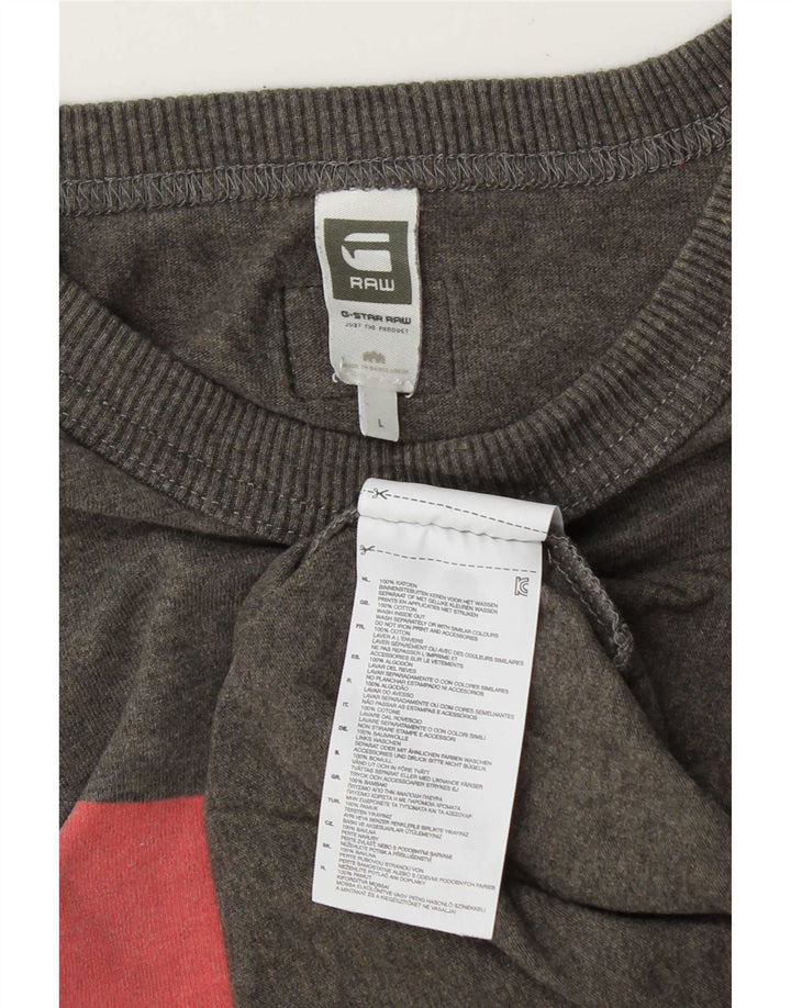 Tricou grafic G-Star Raw pentru bărbați Top mare bumbac gri